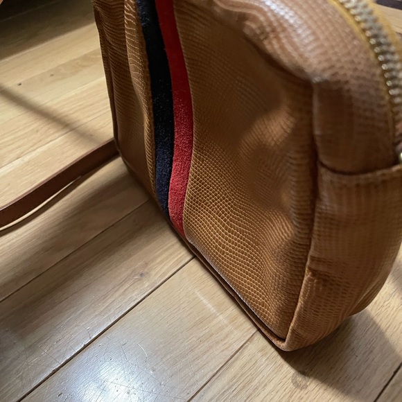Clare V midi sac crossbody shoulder bag tan lizard leather - Picture 7 of 12